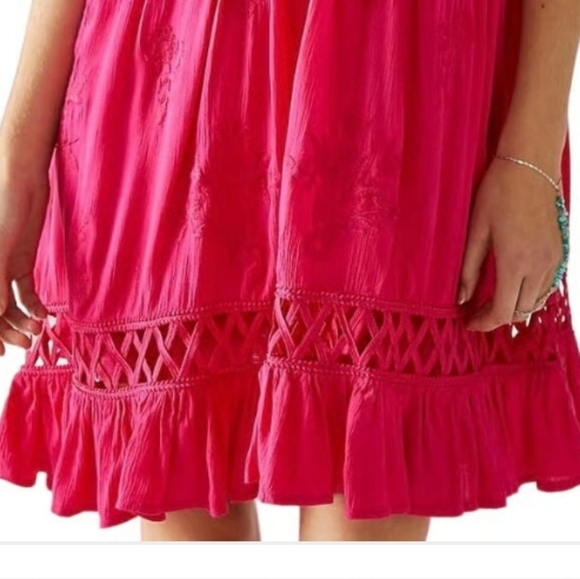 Free People Marissa Pink Mini Dress Women's Size L - Picture 4 of 14